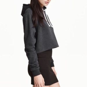 Dark Grey, Cropped Hoodie (H&M)